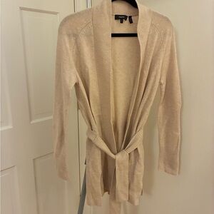 Theory Malinka Belted Cardigan, 100% cashmere, cream, small